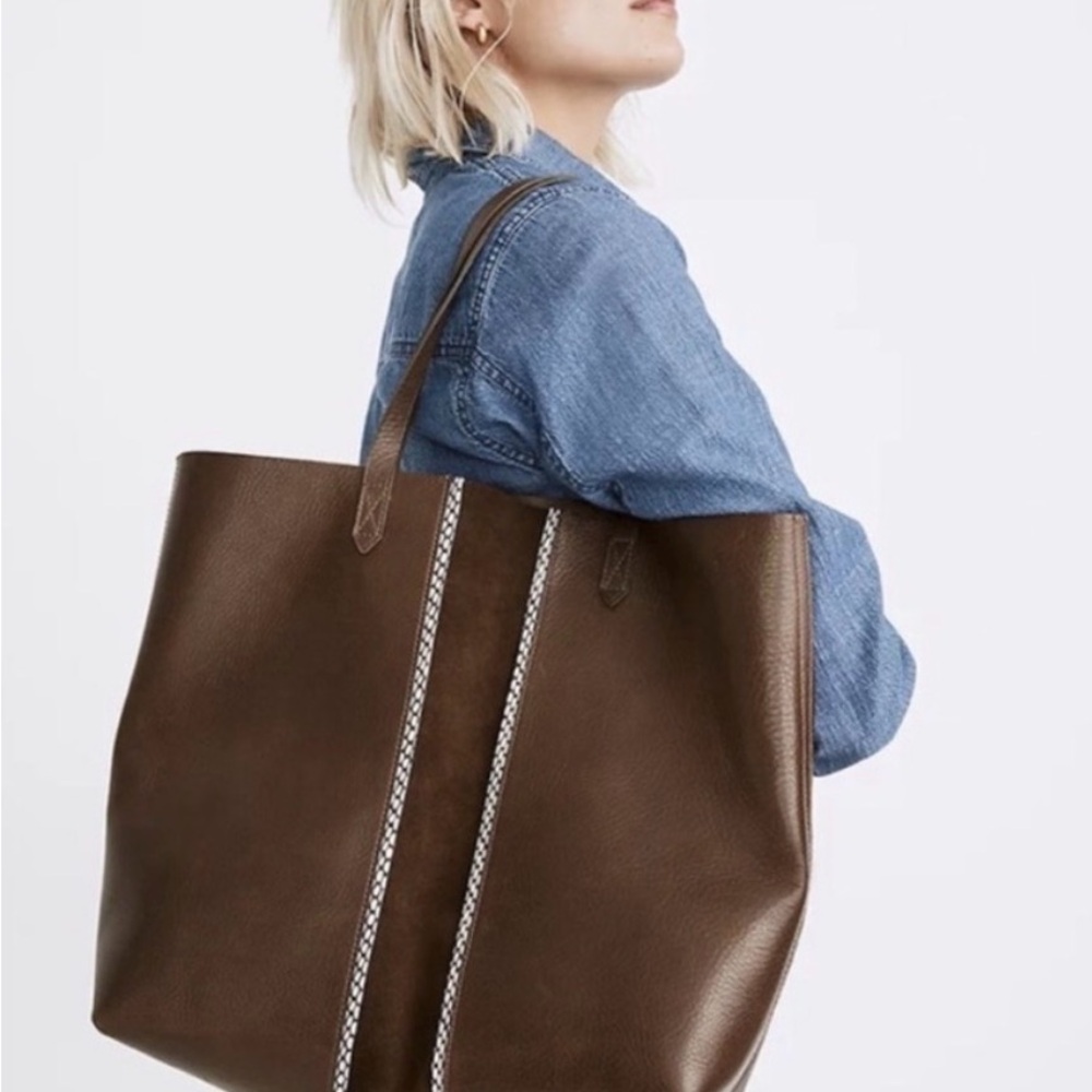Madewell | Brown Leather Tote with Strap